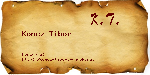 Koncz Tibor névjegykártya